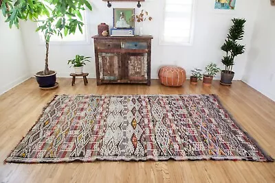 Large Vintage Handmade Moroccan Kilim Rug Unique & In Great Condition 65 X 102  • $145