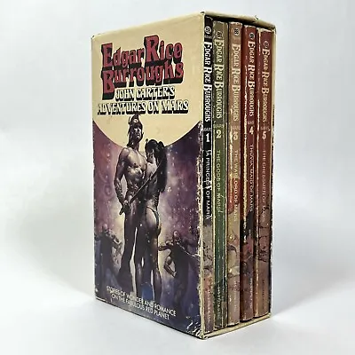 Vintage Edgar Rice Burroughs Box Set 1-5 John Carter's ADVENTURES ON MARS 1977 • $49.99