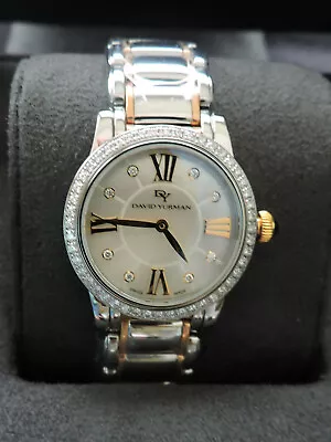 David Yurman Classic 30mm Quartz Diamond Beze MOP 18K Gold Accents Numerals  NWT • $4999.99