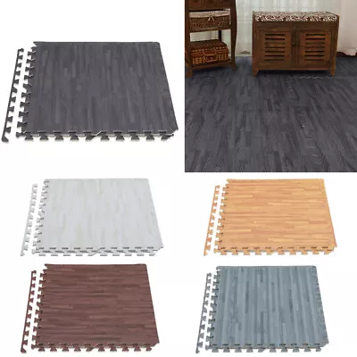 £55.95 • Buy 8/16/24pcs EVA Foam Floor Wood Effect Interlocking Gym Play Home Soft Tiles Mats