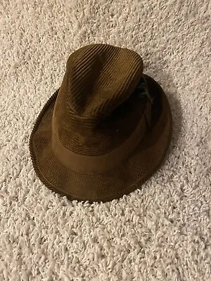Vintage Towncraft Corduroy Fedora Hat Brown Adult Large Outdoor Casual Mens A23* • $13.22