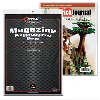 BCW Magazine Storage Bags (Pack Of 100) Acid Free Archival Safe Protection • $15.50