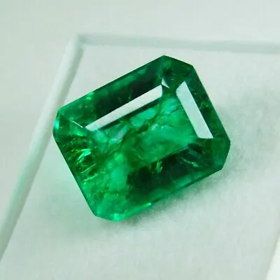 8 Ct Natural Green Colombian Emerald Emerald Certified Loose Gemstone • £8.07
