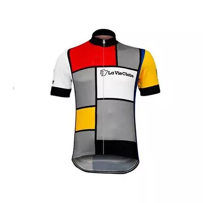 Retro Mens 1985 La Vie Claire Team Cycling Jersey Top Bicycle Jersey Bike Jersey • $20.63