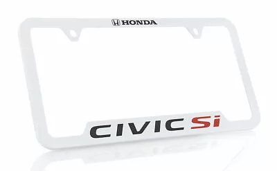 Honda Civic Si Wordmark White ABS Plastic License Plate Frame Holder 2 Hole • $24.95