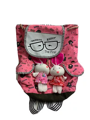 BAO BIBI Fashion Casual Backpack Bag Cotton Cloth Bunny Rabbit Fun School Pack • $29.99