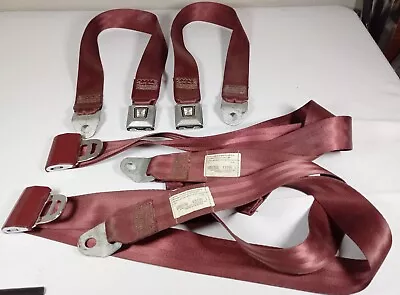 Vintage Burgundy Bendix Lap Belts Seat Belts 100290 49185 1  • $40