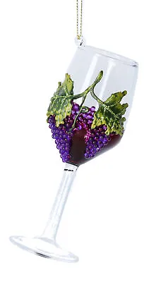 £3.99 • Buy Gisela Graham Red Wine Glass Hanging Decoration  Wine Lover's Gift
