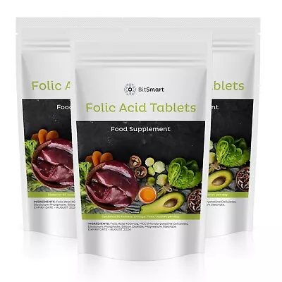 90 Folic Acid 400mcg Tablets High Strength Healthy Pregnancy Support (Vit. B9) • £5.99