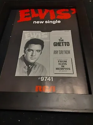 Elvis Presley The Ghetto Rare Original Promo Poster Ad Framed!  • $83.70