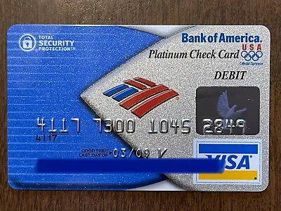 Bank Of America VISA Platinum Check Card - Debit (Not Credit) Card - Exp 2009 • $24.99