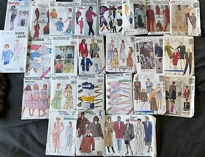 Womens Sewing Pattern Lot Of 24 ALL UNCUT 80s-90s McCalls Simplicity Butterick • $70.99