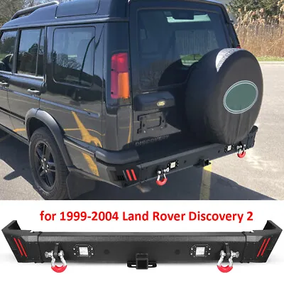 Rear Bumper For 1999-2004 Land Rover Discovery 2 Off-Road With LED Lights D-Ring • $359.99