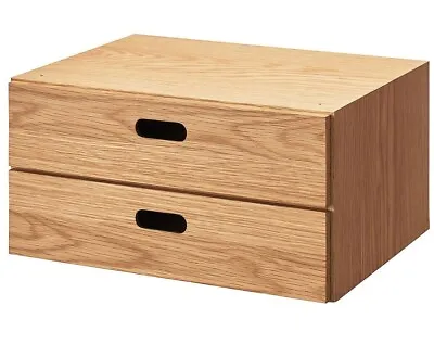MUJI Stacking Chest Half Drawer 2-Storage Oak & Walnut Organize Case Box • $134