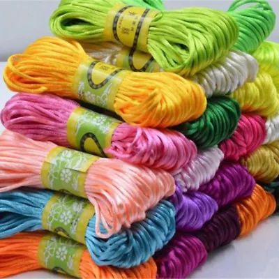 £3.24 • Buy 10Meter Chinese Knot Satin Nylon Braided Cord Macrame Beading Rattail CorTM