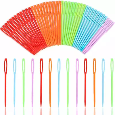 100 PCS Plastic Needles For Kids Large Eye Plastic Needles Plastic Sewing Needl • $11.83