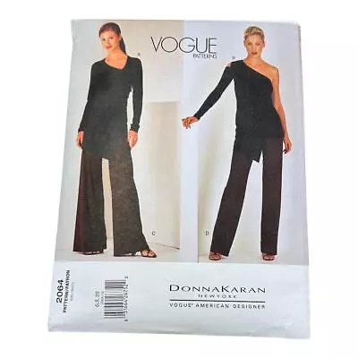 Vogue Pattern 2064 Donna Karan Top Pants Size 6 8 10 Sewing Uncut • $16.95