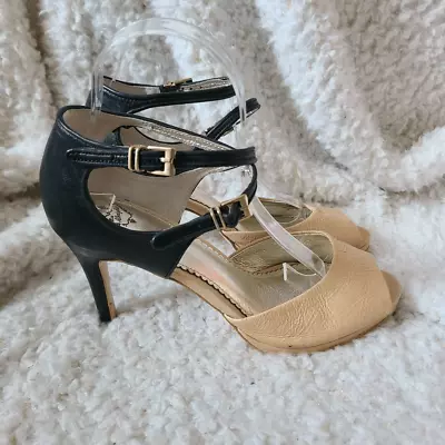 Anthropologie Miss Albright Peep-toe Color Block Heels • $40