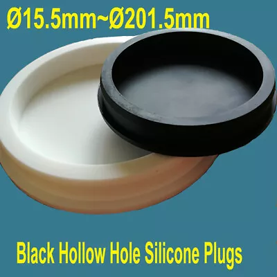 Cover Plugs Black Silicone Hole Cover Plugs Hollow Cover Cap Φ15.5mm~Φ201.5mm • £3.23