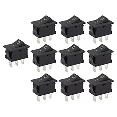 10pcs KCD-101 250VAC 3A Connectors 3pin ON / OFF Rocker Mini Switch Micro Black • $3.62