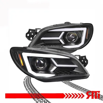 For 06-07 Subaru Impreza WRX STI Projector Headlights W/LED DRL Signal Black • $355