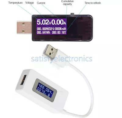 USB Detector Voltmeter Ammeter Power Capacity Tester Voltage Current Meter Tool • $2.66