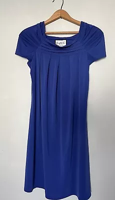 Mary McFadden Cobalt Blue Pleated Minimalist Vintage Dress • $29.99