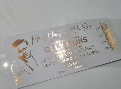 OLLY MURS Ticket Gift FOILED CHRISTMAS Birthday Surprise Metallic  • £6.99