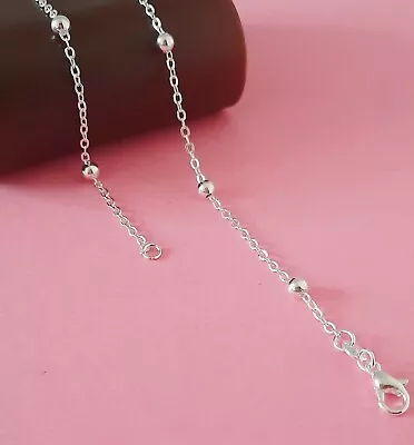 18  Inch  925 Sterling Silver Filled Ball Bead Cable Chain Necklace For Women Uk • £3.79