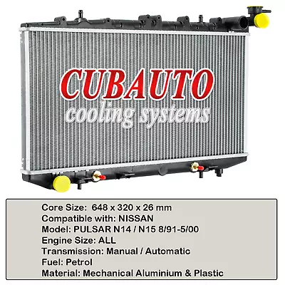 Radiator For NISSAN PULSAR N14 N15 Auto Manual 8/1991-5/2000 35mm Outlet  OZ • $132.05