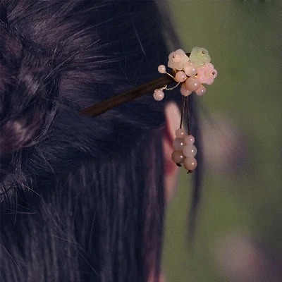 $4.98 • Buy Imitation Jade Flower Hair Chopsticks Wooden Hairpins Hanfu Headdress Hair Fork