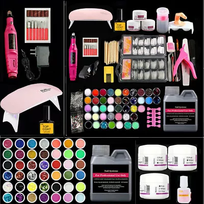 Acrylic Nail Kit With Drill Light Glitter Acrylic Powder Extension Set DIY Salon • $40.99