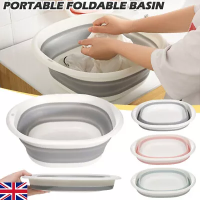 Foldable Multipurpose Basin Collapsible Washing Up Bowl Camping Sink Travel UK • £4.95