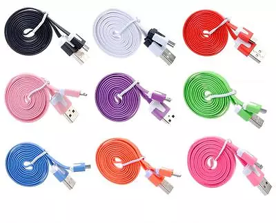 6ft Flat Noodle Micro USB Data Sync Charger Cable Cord For SAMSUNG HTC LG • $4.99