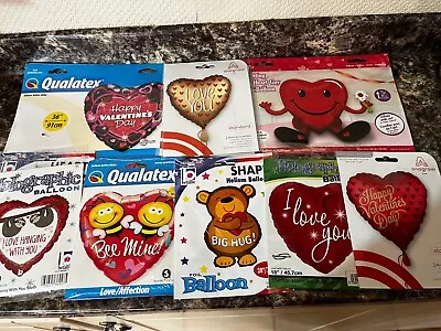 11 X Valentine Foil  Balloon Bundle Helium/air Heart Sloth Bee Sitting (pk1) • $12.74