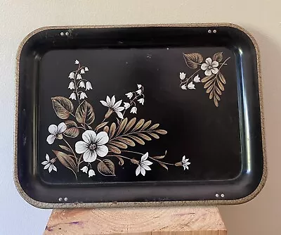 Vintage Black Metal Serving Tray • $29.99