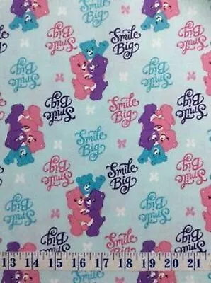 Care Bears Sparkle And Shine Smiles Blue Cotton Quilting Fabric 1/2 YARD • $14.50