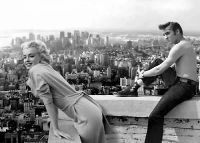 MARILYN MONROE & ELVIS PRESLY  * LARGE A3 SiZE QUALITY CANVAS ART PRINT  • $18.95