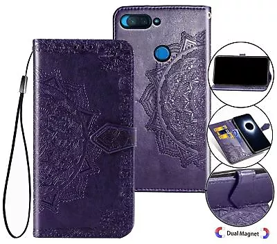 Xiaomi Mi 8 Lite Wallet Case Embossed Pu Leather Half Mandala • $7.50
