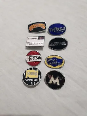 £10.50 • Buy Job Lot Of 8 Enamel Motorcycle Pin Badges - All Pictured Collectible Norton 
