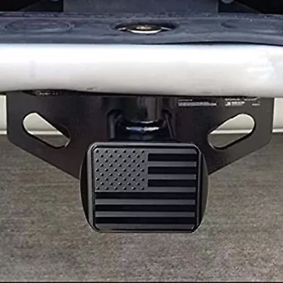 Full Aluminum 2 Inch Trailer Towing Hitch Receiver Cover Black USA Flag Plug • $19.75