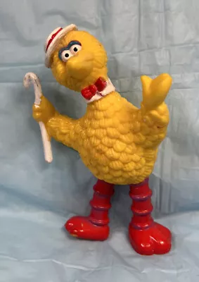 Vintage Big Bird Pvc Figure Sesame Street 3 .5  RINGMASTER  CANE HAT Cake Topper • $8