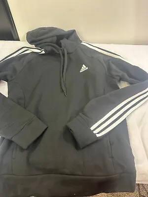 Adidas 3-Stripes Sweatshirt Men's White Black Hoodie Fleece H09262 SZ Small New • $18.74
