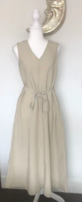 $19 • Buy UNIQLO Linen Blend Maxi Dress Sz S W Pockets GUC