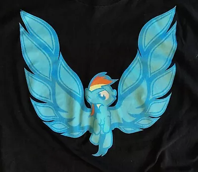 My Little Pony Rainbow Dash T-Shirt Black Side XL • $22