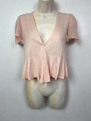 £12 • Buy Women's Roman Peach Bolero Cardigan Size 10 Short Sleeve Linen
