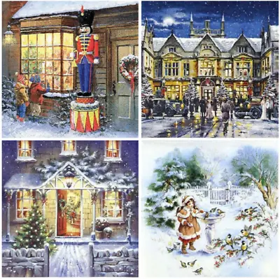 £2.79 • Buy Decoupage Christmas Napkins X 4 1920s House Birds Toy Soldier Mix Packs Avail 