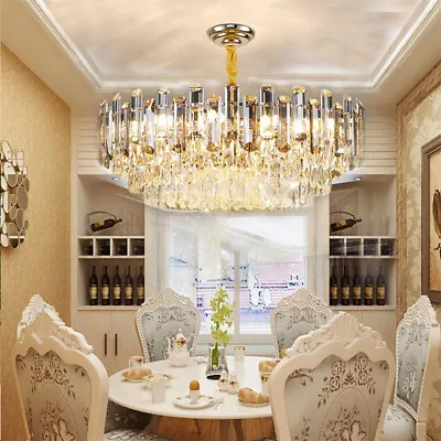 Shining Crystal Chandelier Ceiling Light For Foyer Dining Room Adjustable Chain • £369.95