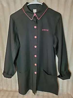 Mary Kay Consultant Beauty Coat XS Black With Pink Buttons & MK Logo Used • $29.97