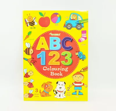 ABC 123 Colouring Book A4 Size - Learn To Write Letters Numbers Activity Book • £4.94